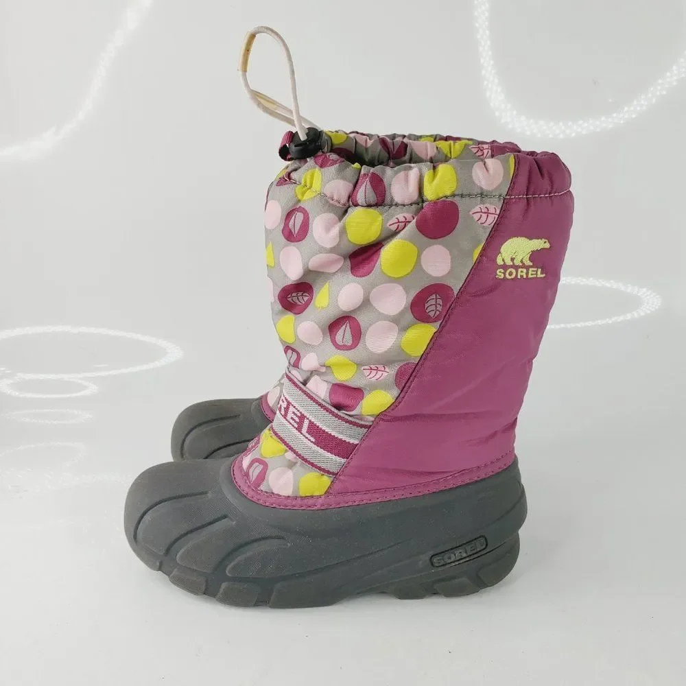 Sorel Girls Purple NY1811-535 Insulated Pull On Mid-Calf Snow Winter Boot Size 5
